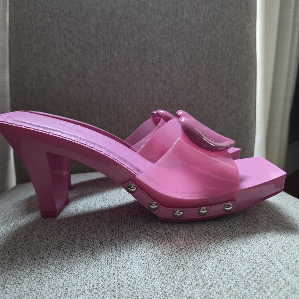 Sugar Thrillz Pink Mules with Glossy Finish